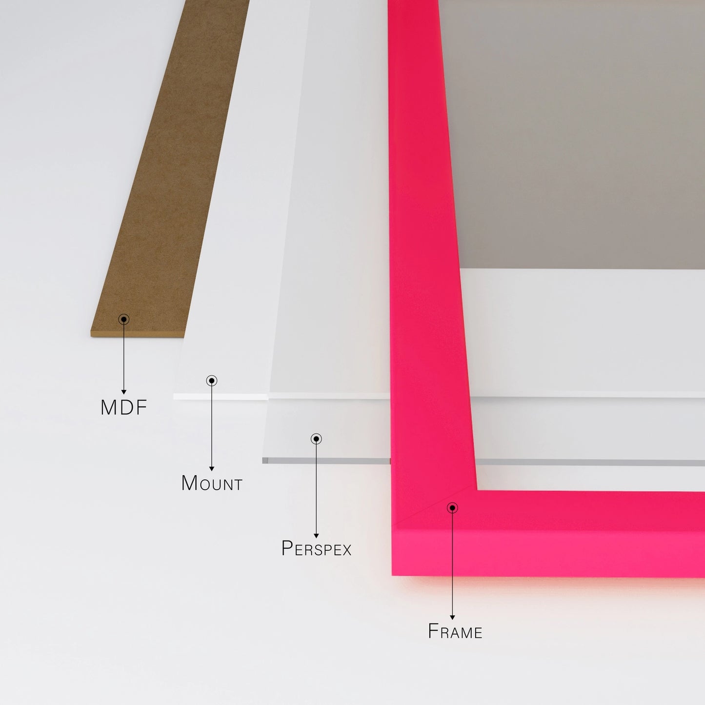 A4 Picture Frame - Hot Pink