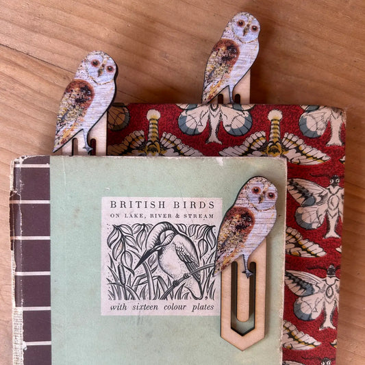 Barn Owl Sustainable Birch Paperclip Bookmark
