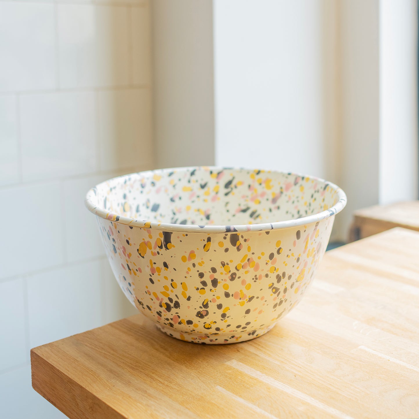 Sunset Splatter Enamel Salad Bowl - THE BRISTOL ARTISAN