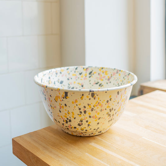 Sunset Splatter Enamel Salad Bowl - THE BRISTOL ARTISAN