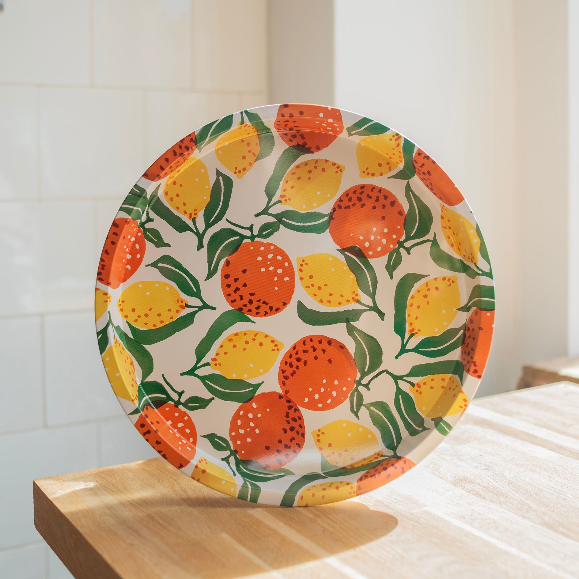 Oranges & Lemons Round Tin Tray - THE BRISTOL ARTISAN