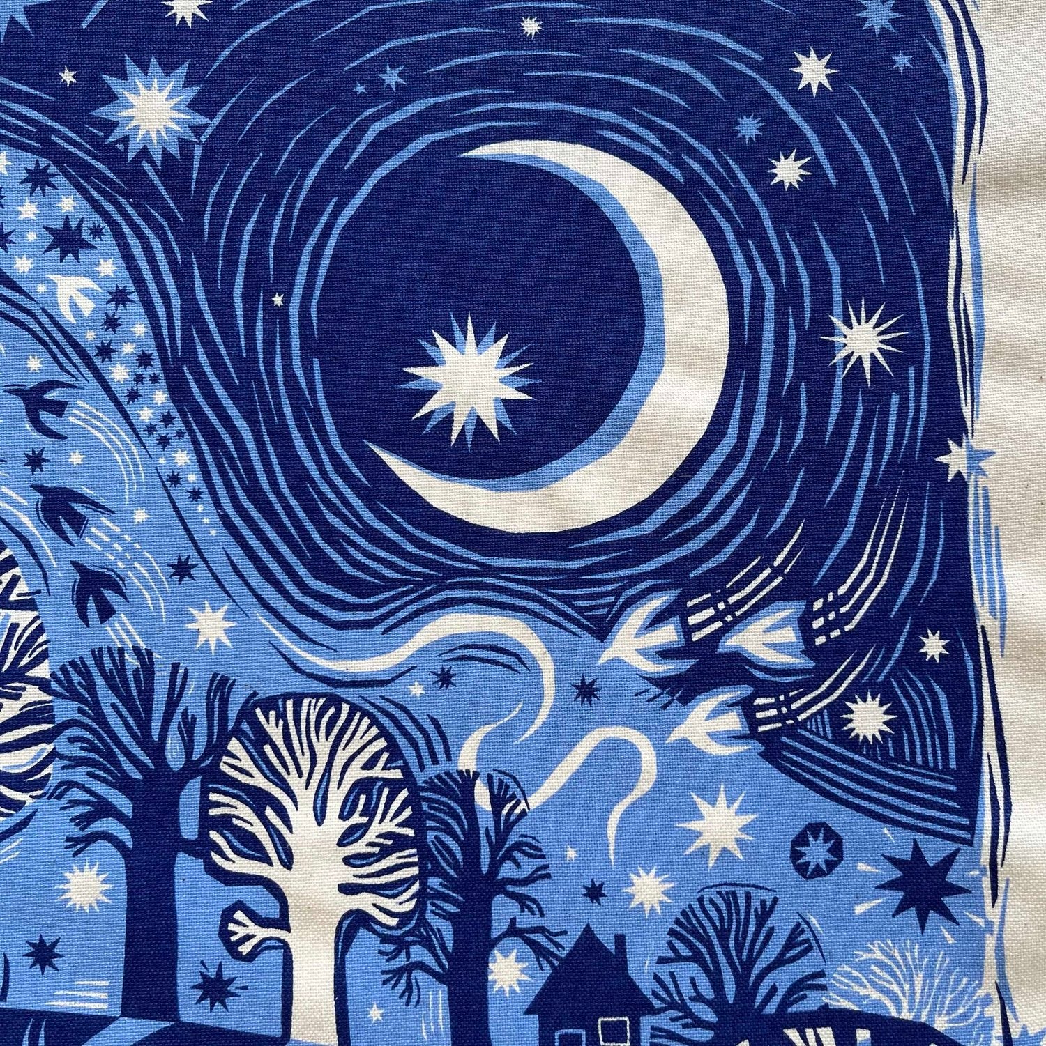 Midnight fox cotton Tea Towel - THE BRISTOL ARTISAN