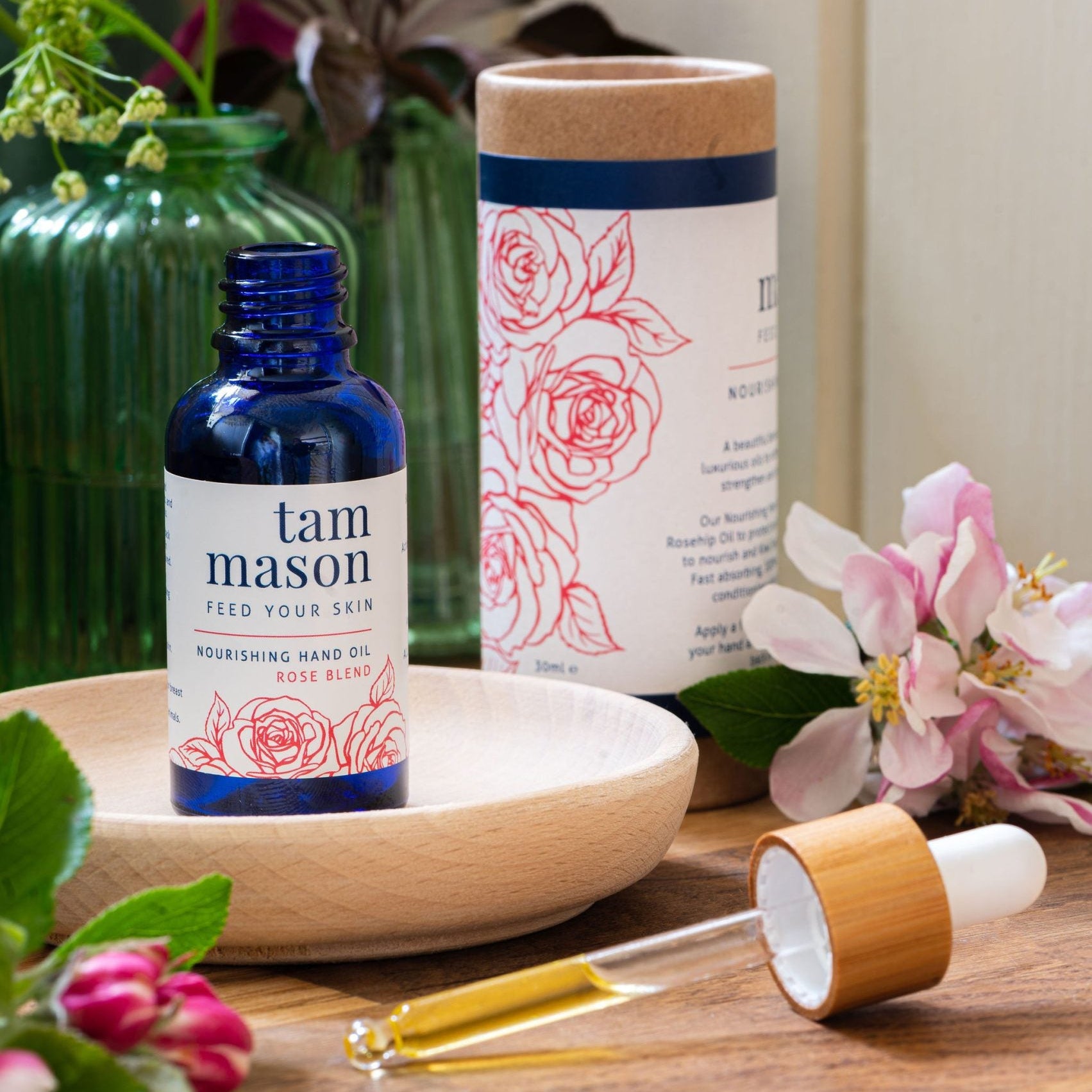 Nourishing Hand Oil – Rose Blend, made in Somerset by Tam Mason - THE BRISTOL ARTISAN