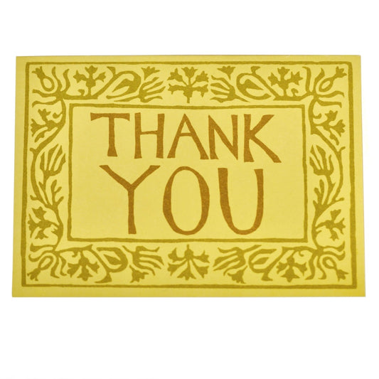 Pack of Ten Thank You Cards - Arabesque Yellow - THE BRISTOL ARTISAN