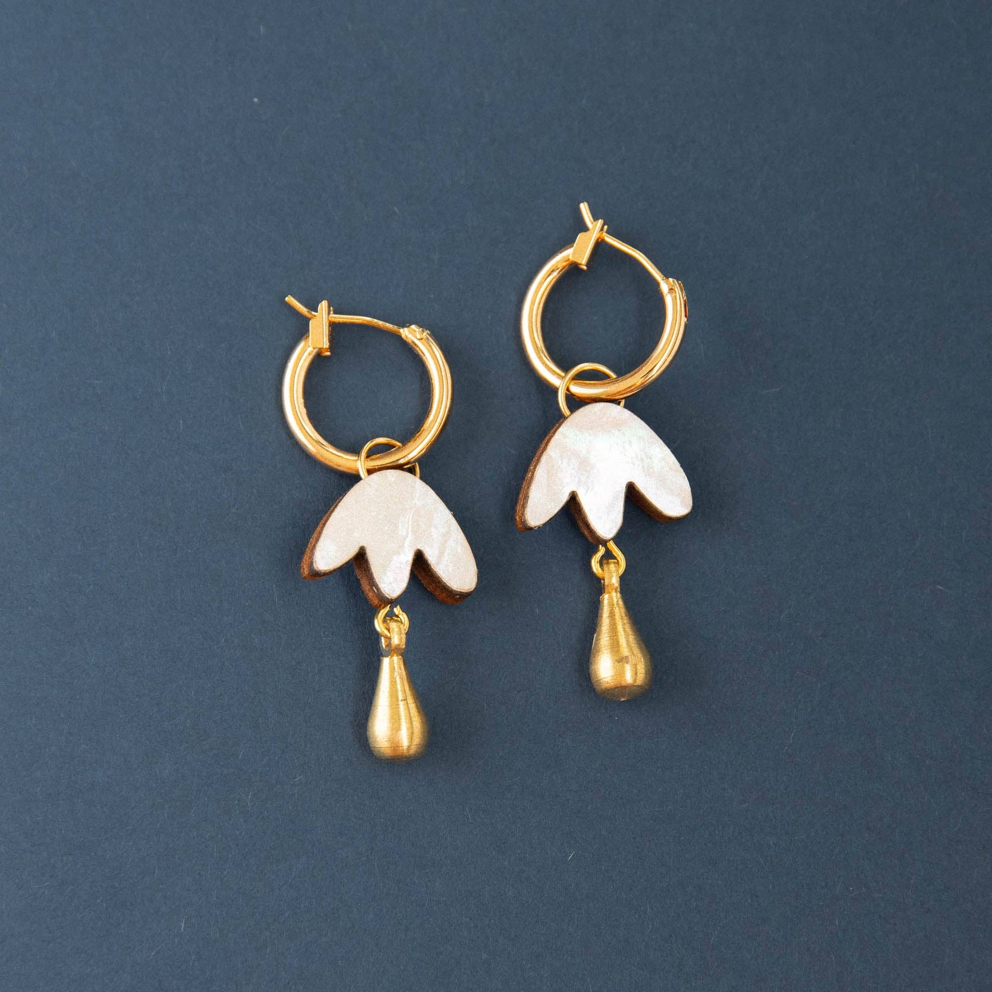 Petal Drop Hoop Earrings by Pepper You - THE BRISTOL ARTISAN
