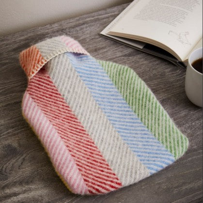 Rainbow Stripe Hot Water Bottle Cover & Bottle - THE BRISTOL ARTISAN