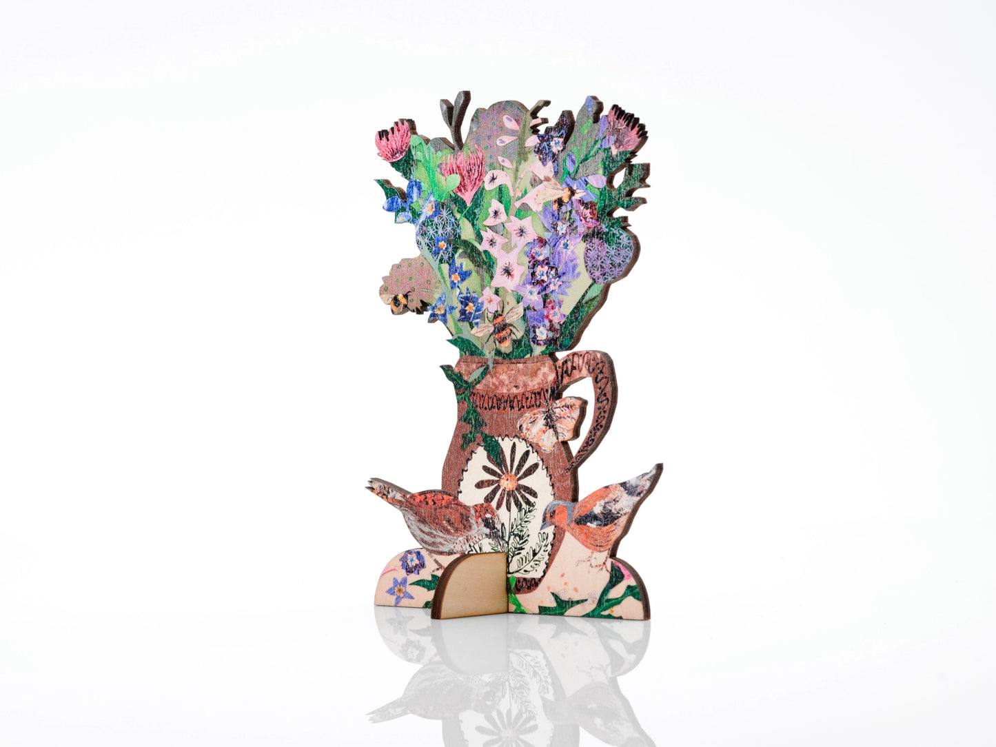 Summer Blooms Card with Birch Keepsake and Stand - THE BRISTOL ARTISAN