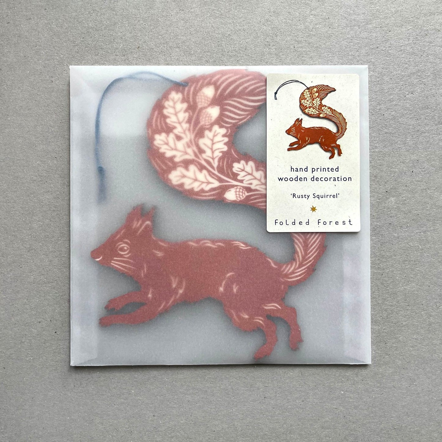 Screenprinted Wooden Decoration - Squirrel - THE BRISTOL ARTISAN