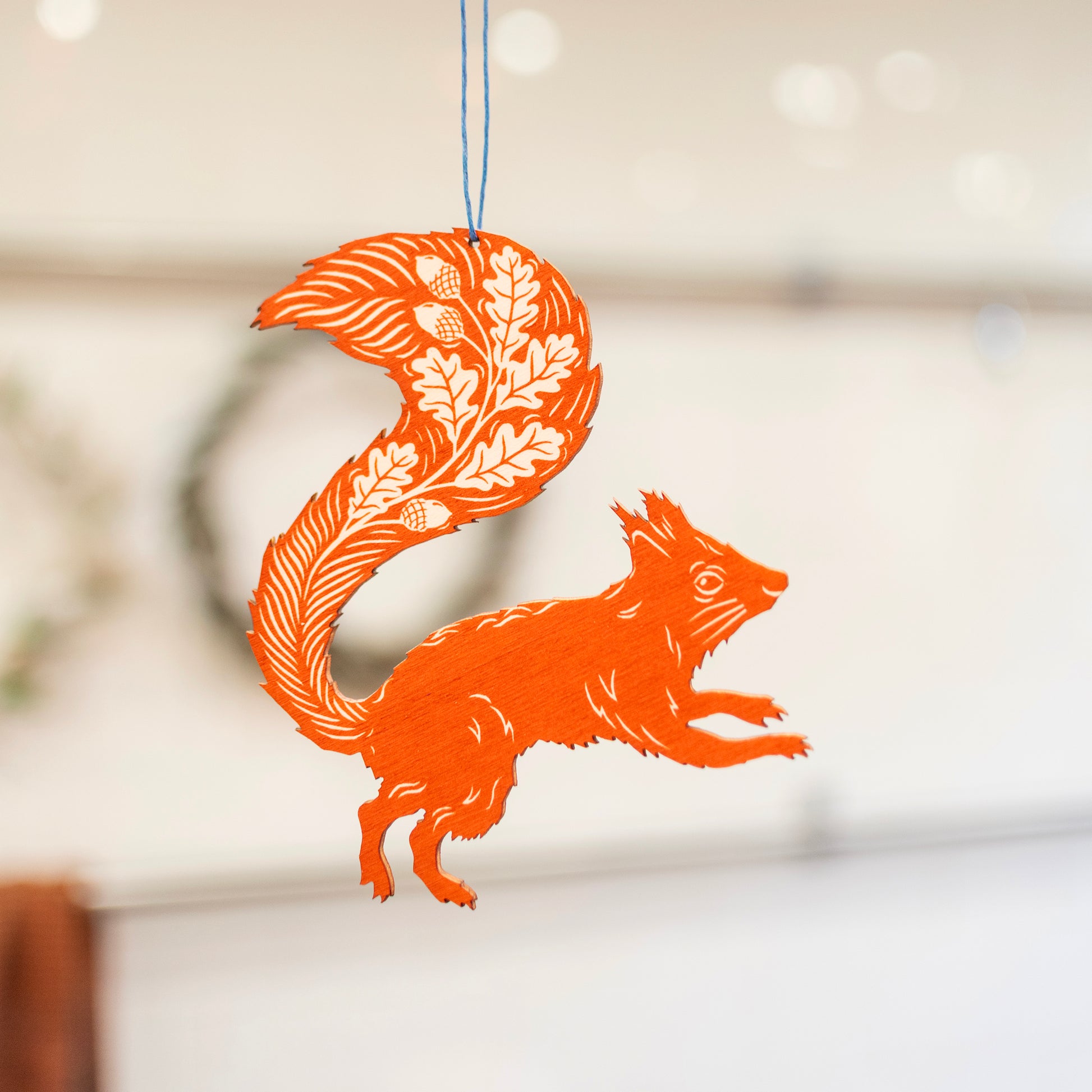 Screenprinted Wooden Decoration - Squirrel - THE BRISTOL ARTISAN