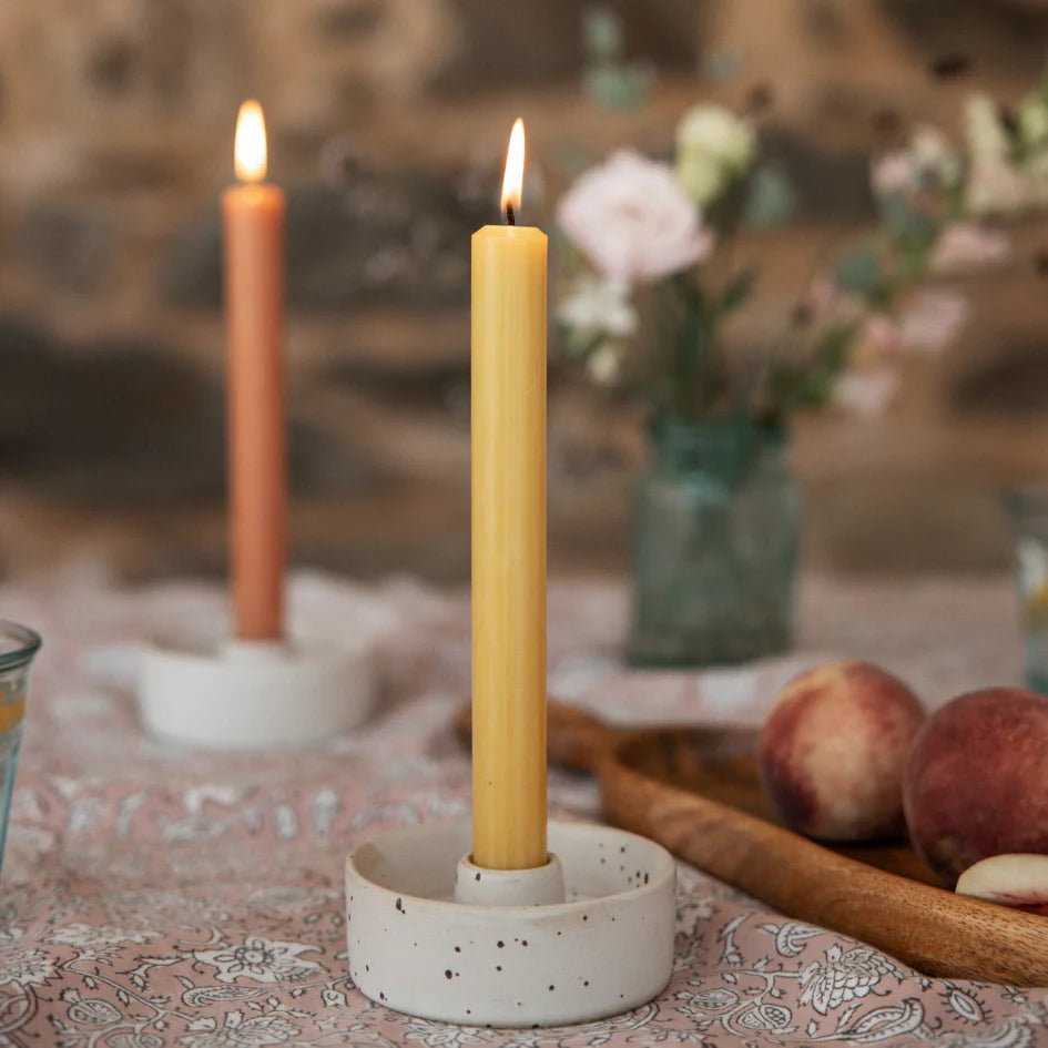 Stone Speckle Ceramic Candle Holder - THE BRISTOL ARTISAN