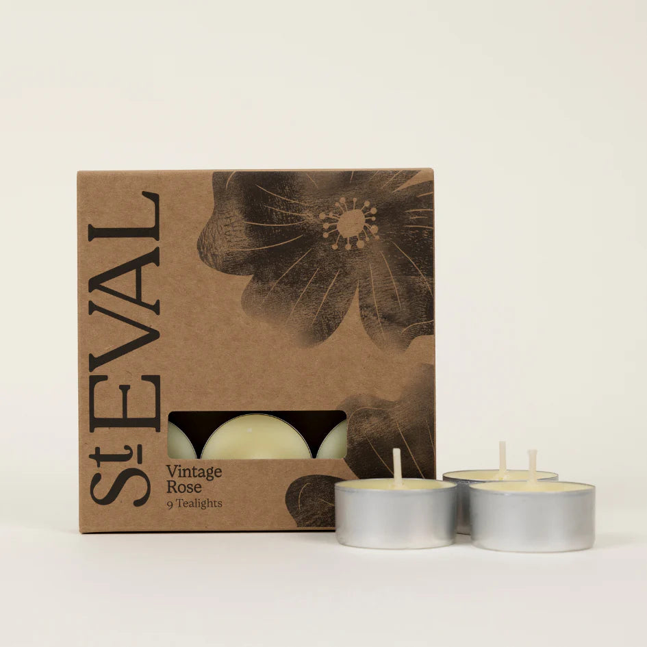 Vintage Rose tealights - box of 9 - THE BRISTOL ARTISAN
