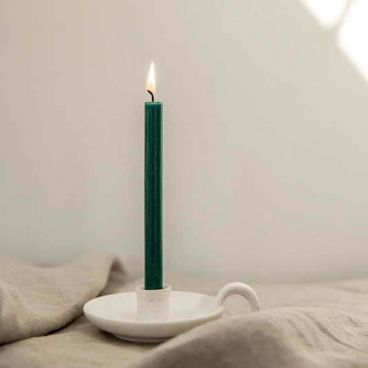 White Speckle Candle Holder - THE BRISTOL ARTISAN