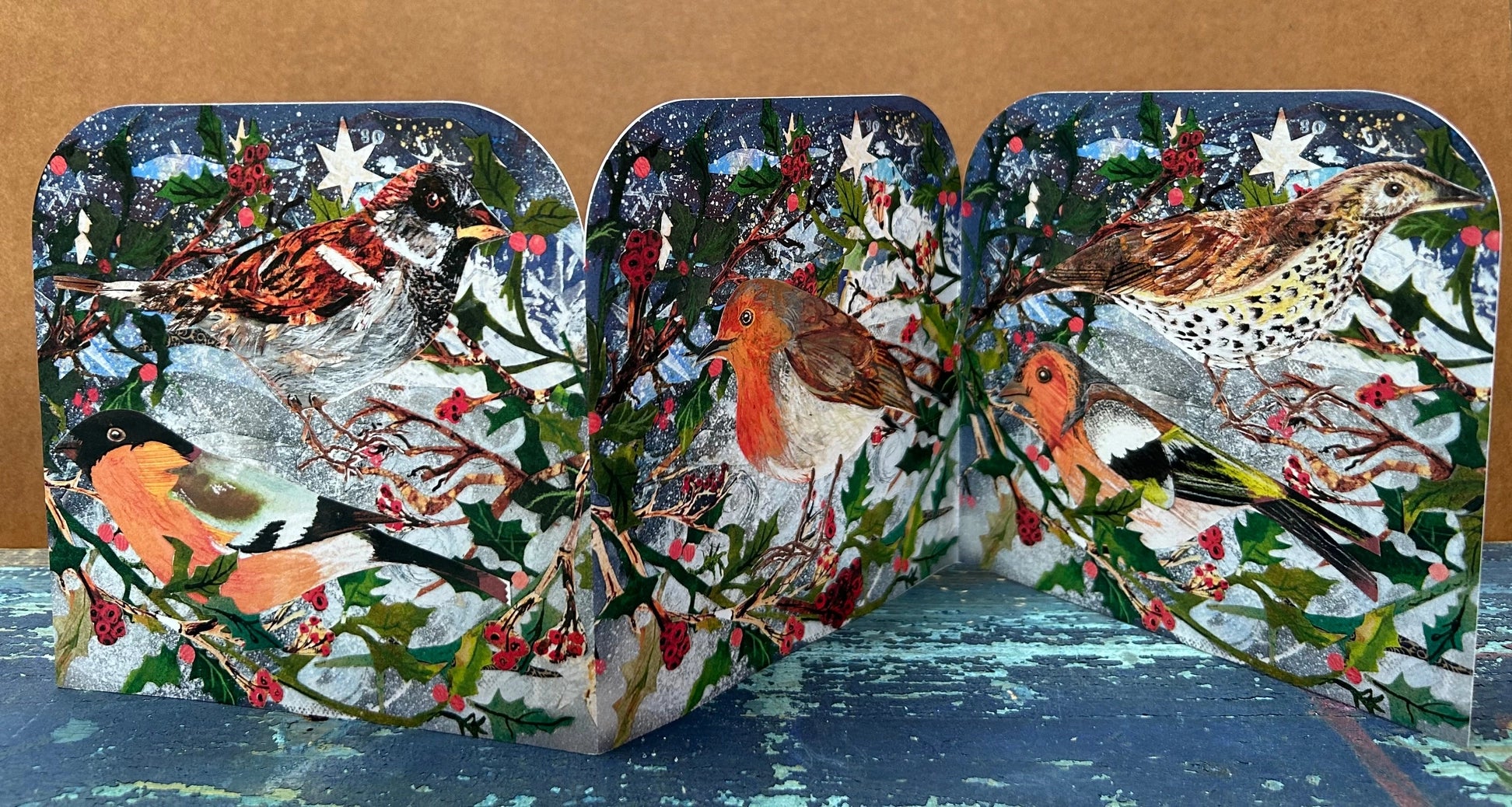 Winter Birds Fold Out Concertina Greeting Card - THE BRISTOL ARTISAN