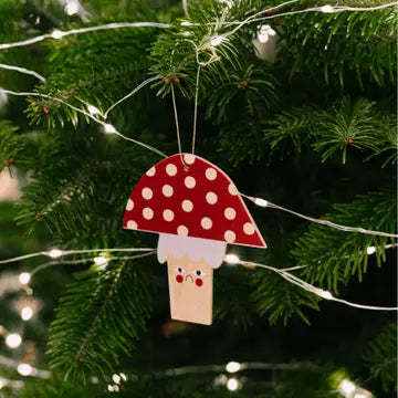 Wooden Mushroom Christmas tree hanging decoration - THE BRISTOL ARTISAN