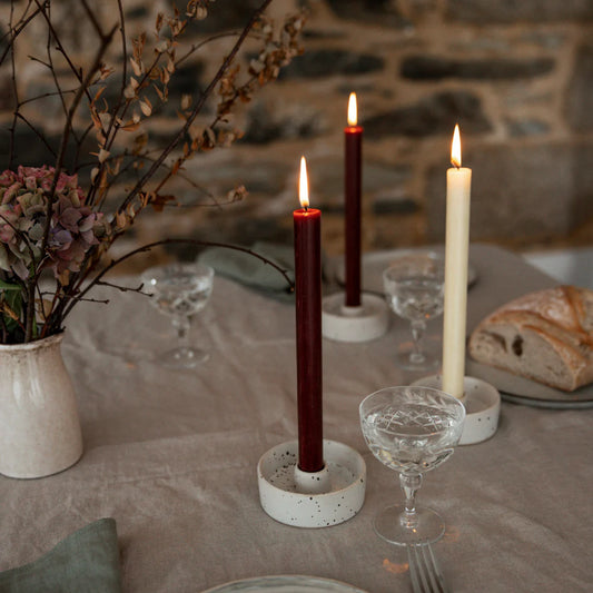 Dinner candle - Bergundy - THE BRISTOL ARTISAN