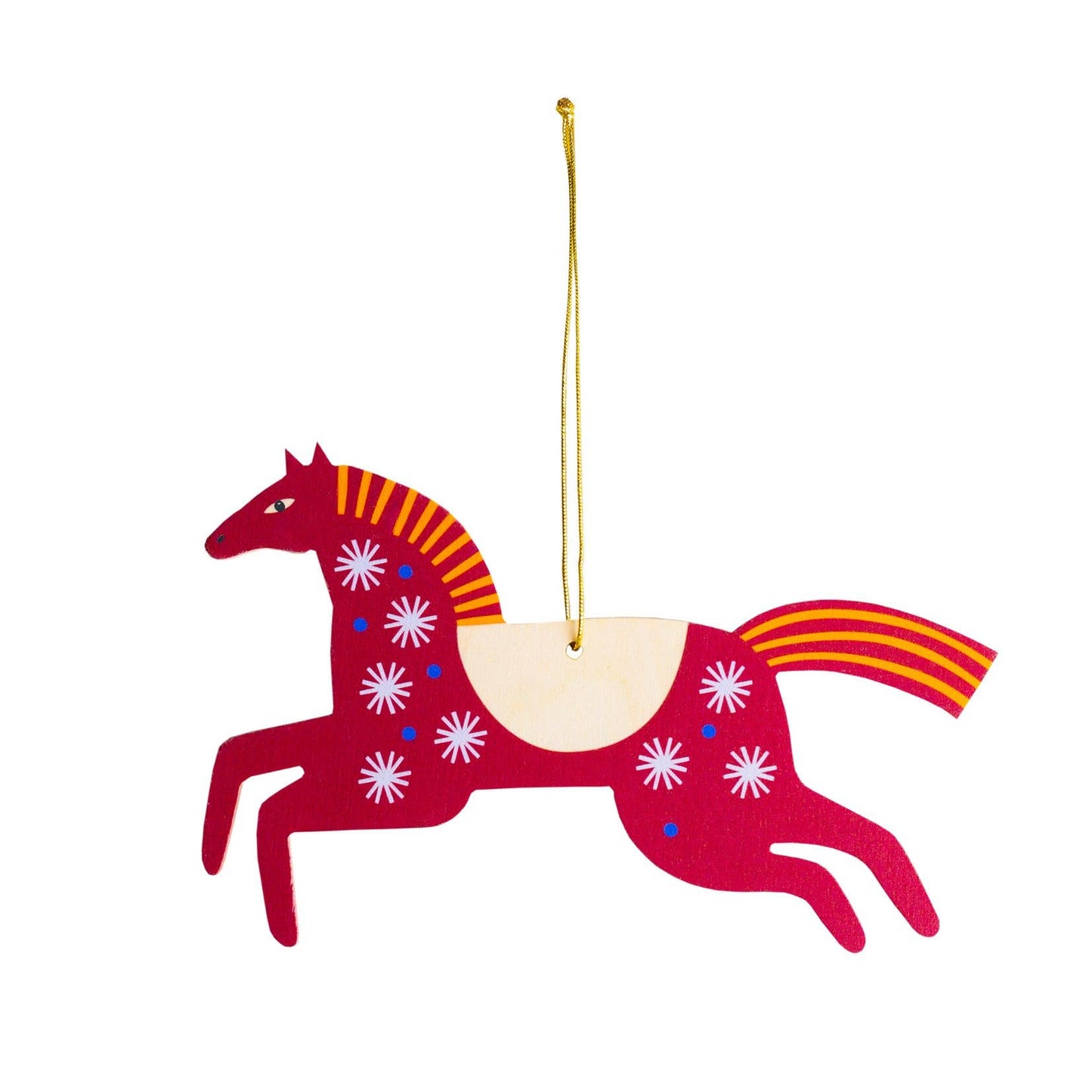 Wooden Horse Christmas tree hanging decoration