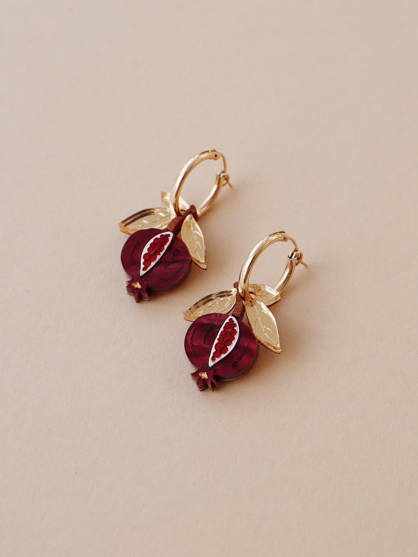 Mini Pomegranate Hoops by Wolf and Moon