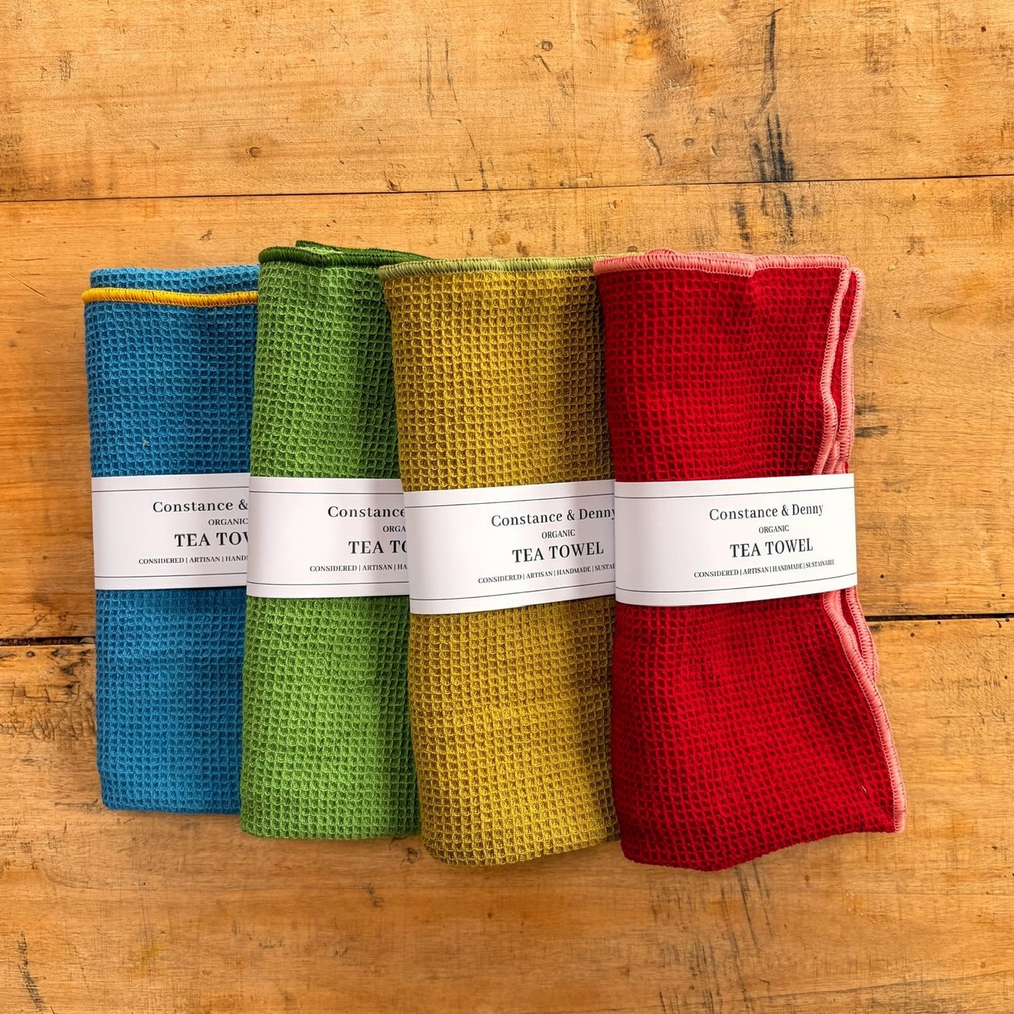 Waffle Tea Towel - Olive & Damson
