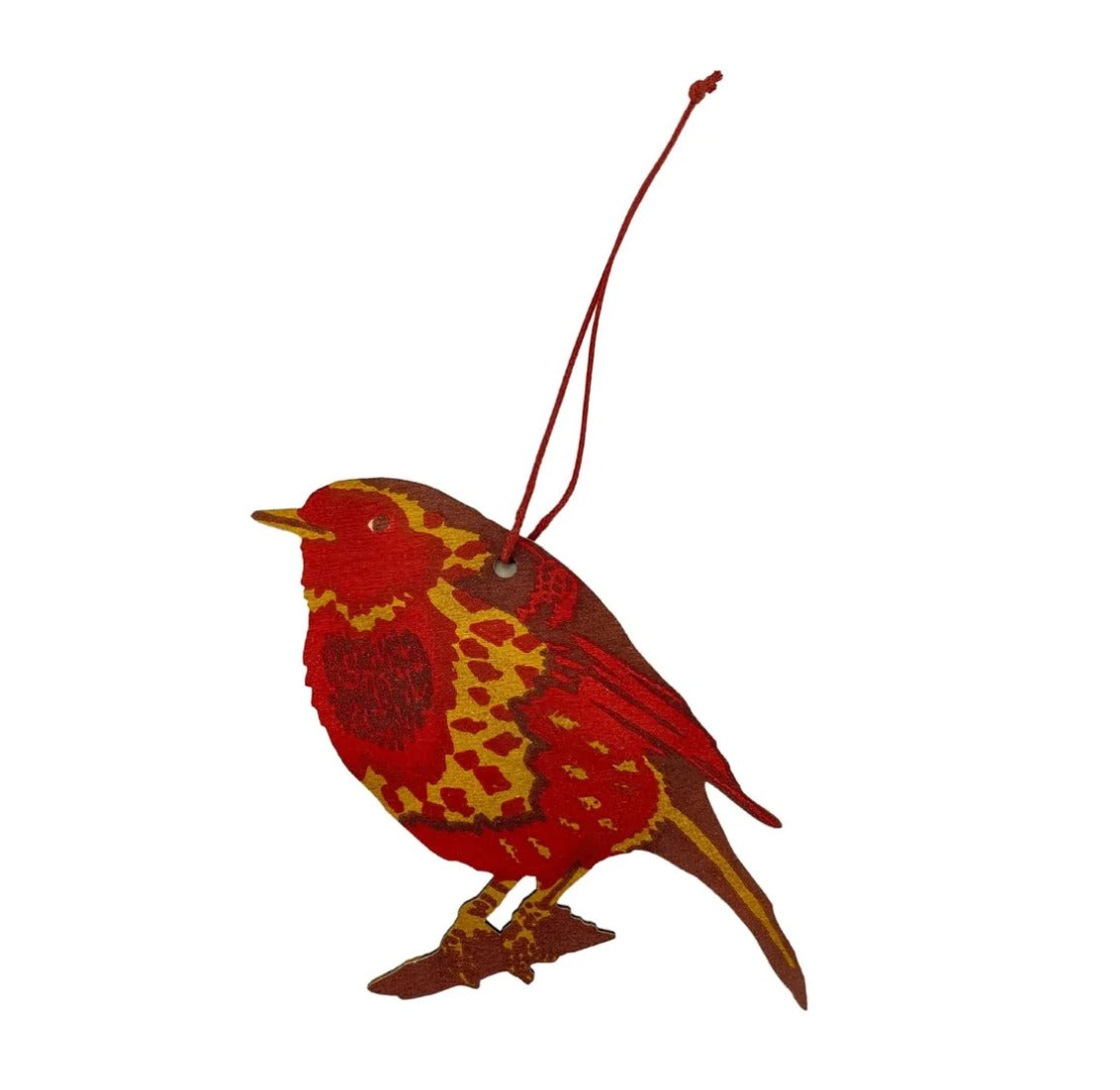 Robin screen printed wooden decoration - THE BRISTOL ARTISAN