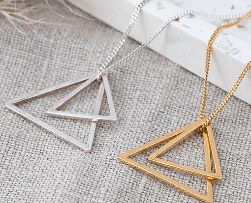 Double Triangle Necklace - Silver - THE BRISTOL ARTISAN
