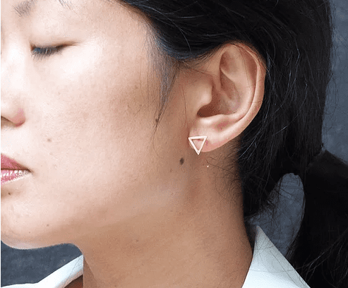 small triangle earrings - silver - THE BRISTOL ARTISAN